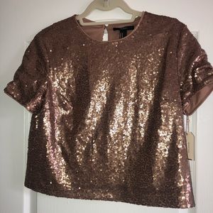 rose gold sequin top